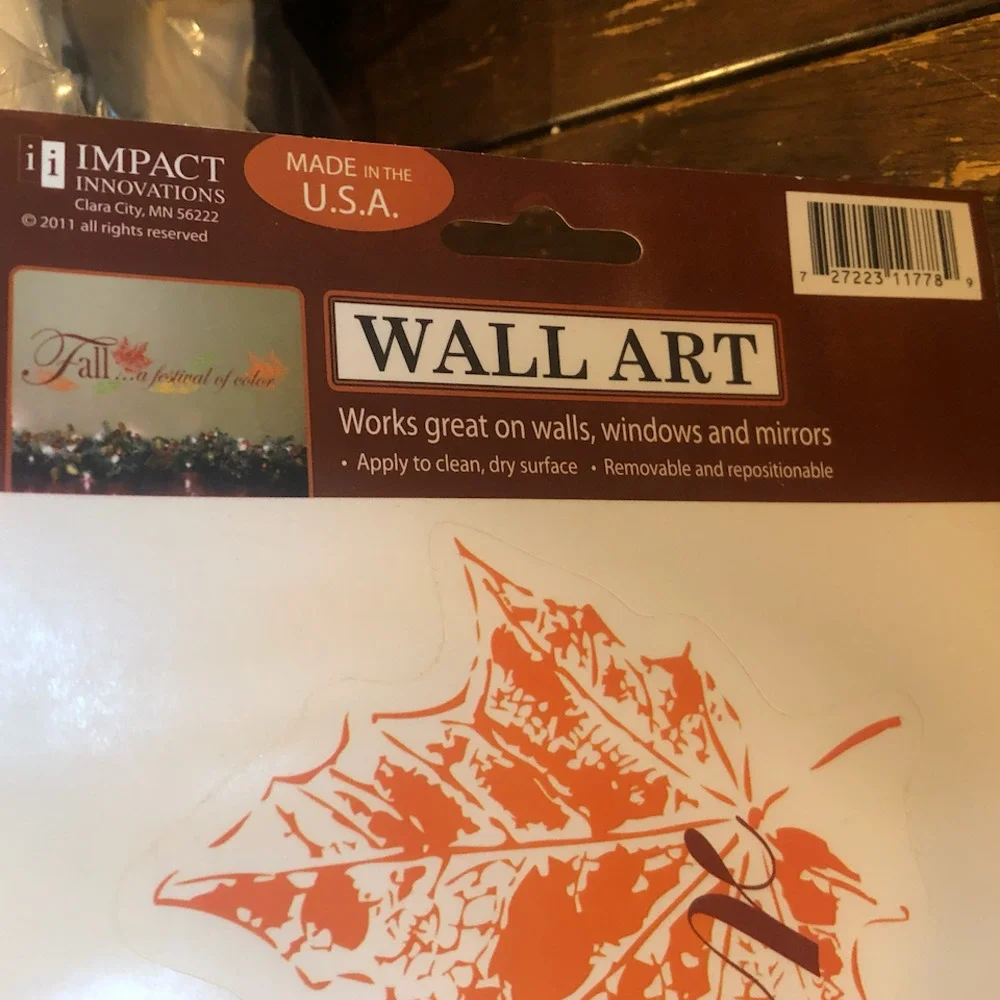 Vintage Thanksgiving Fall‎ Wall Window Art Removable Reusable Festival of Colors